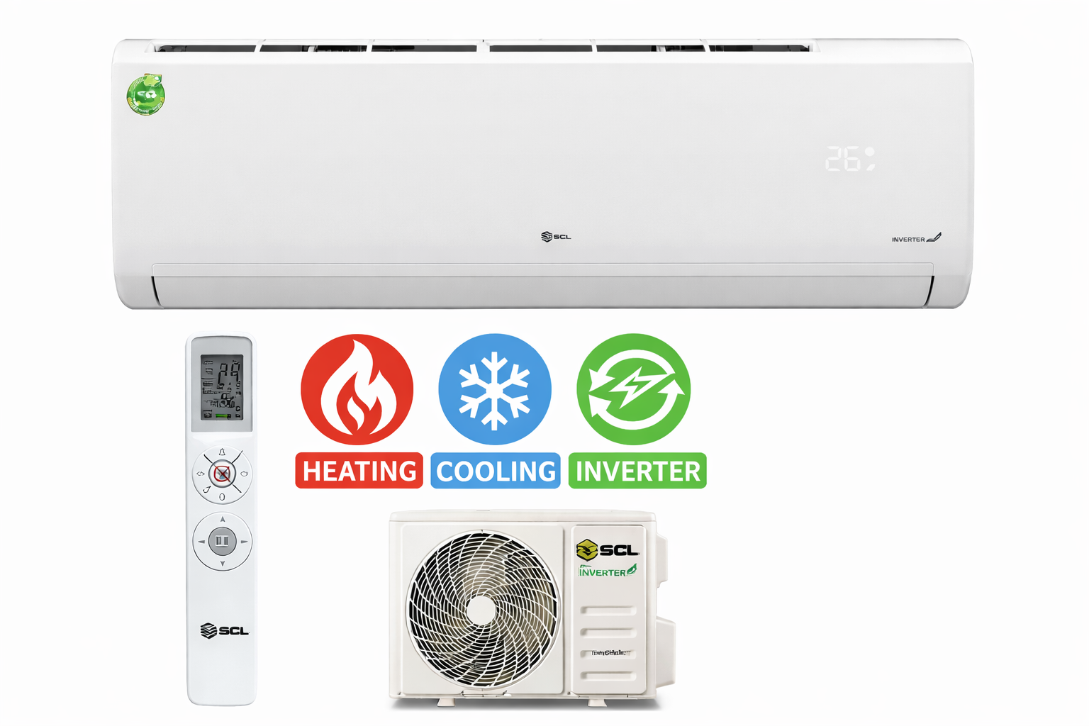 SCL INVERTER WITH HEAT PUMP SPLIT TYPE AIR CONDITIONER: SCL-AC12IN02CH