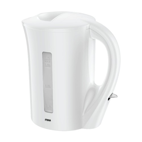 MIKA Kettle, 1.7L, Plastic, Corded, Open Element, Cream White