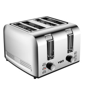 Von VBT415PDX Toaster 4 Slice 1500W - Stainless Steel