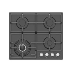 Hisense HGH641BS01 Built In Hob 4 Gas, 60CM - Black Stainless Steel