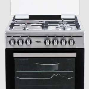 Von Cooker 3 Gas + 1 Electric – Thick Enamel Inox Grey ( VCF663151FS)