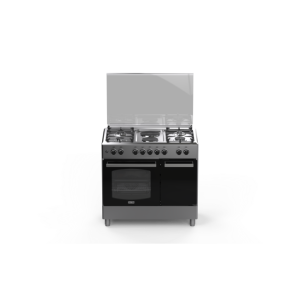 SOLSTAR 90CM, 4G+ 2 Hotplate GAS OVEN COOKERS FREE STANDING OVEN + GAS BOTTLE COMPARTMENT(SO-942DKECINBSS)