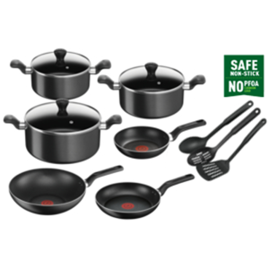 SUPER COOK 12pc COOKWARE SET (BLACK) B459SC84
