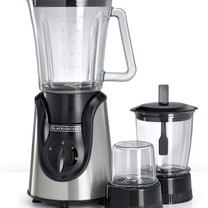 BLACK+DECKER BX600G-B5 Blender with Grinder, Mincer, Glass Jar 1.5L - 600W