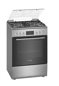 BOSCH Cooker 4 Gas + Electric oven - HXQ38AE50M Semi inox