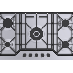 VON VHB86535WFCX Built In Hob, 5 Gas With WOK, 90CM Stainless Steel