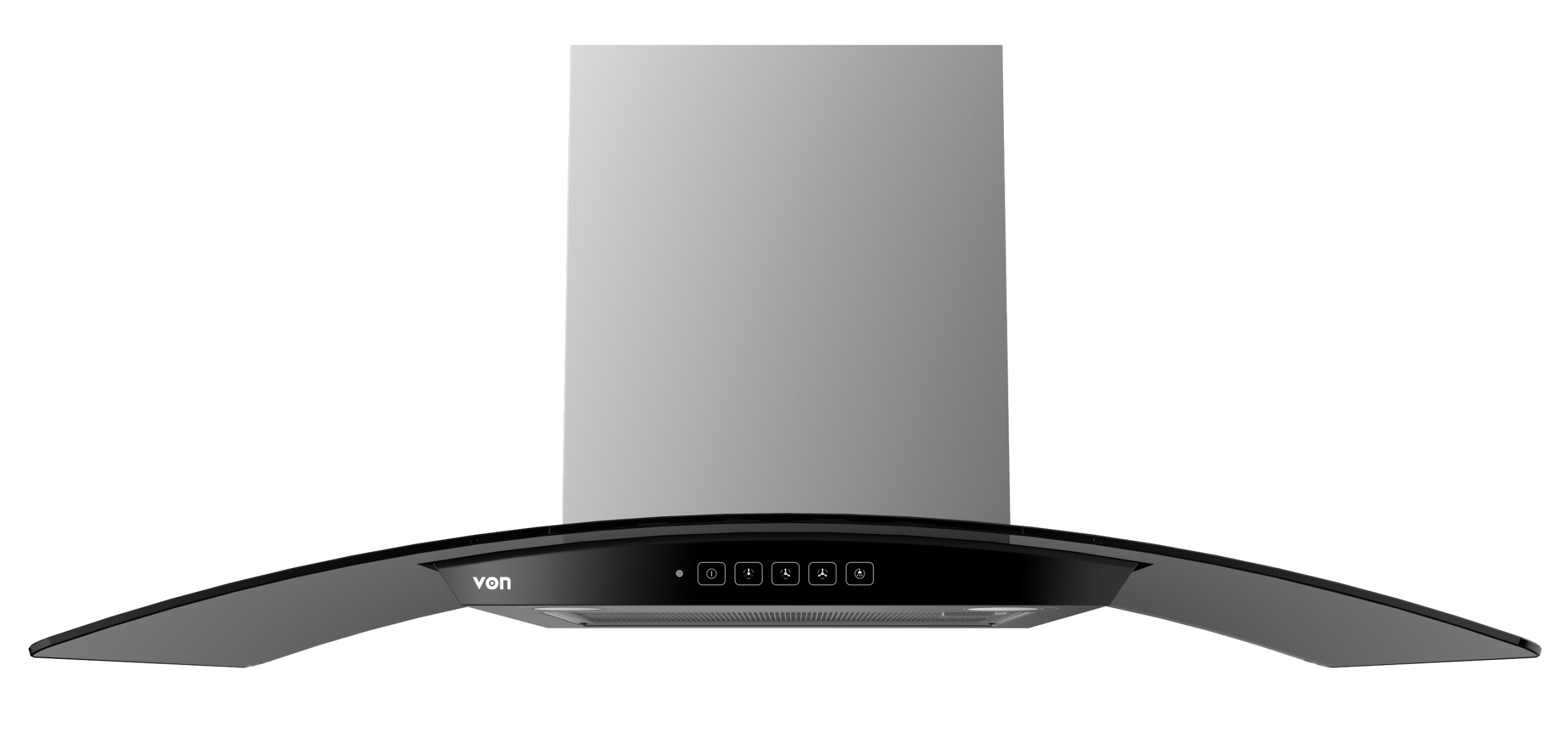 VON VHDWG970RCX Built In Hood Curved Glass 90CM, Stainless Steel