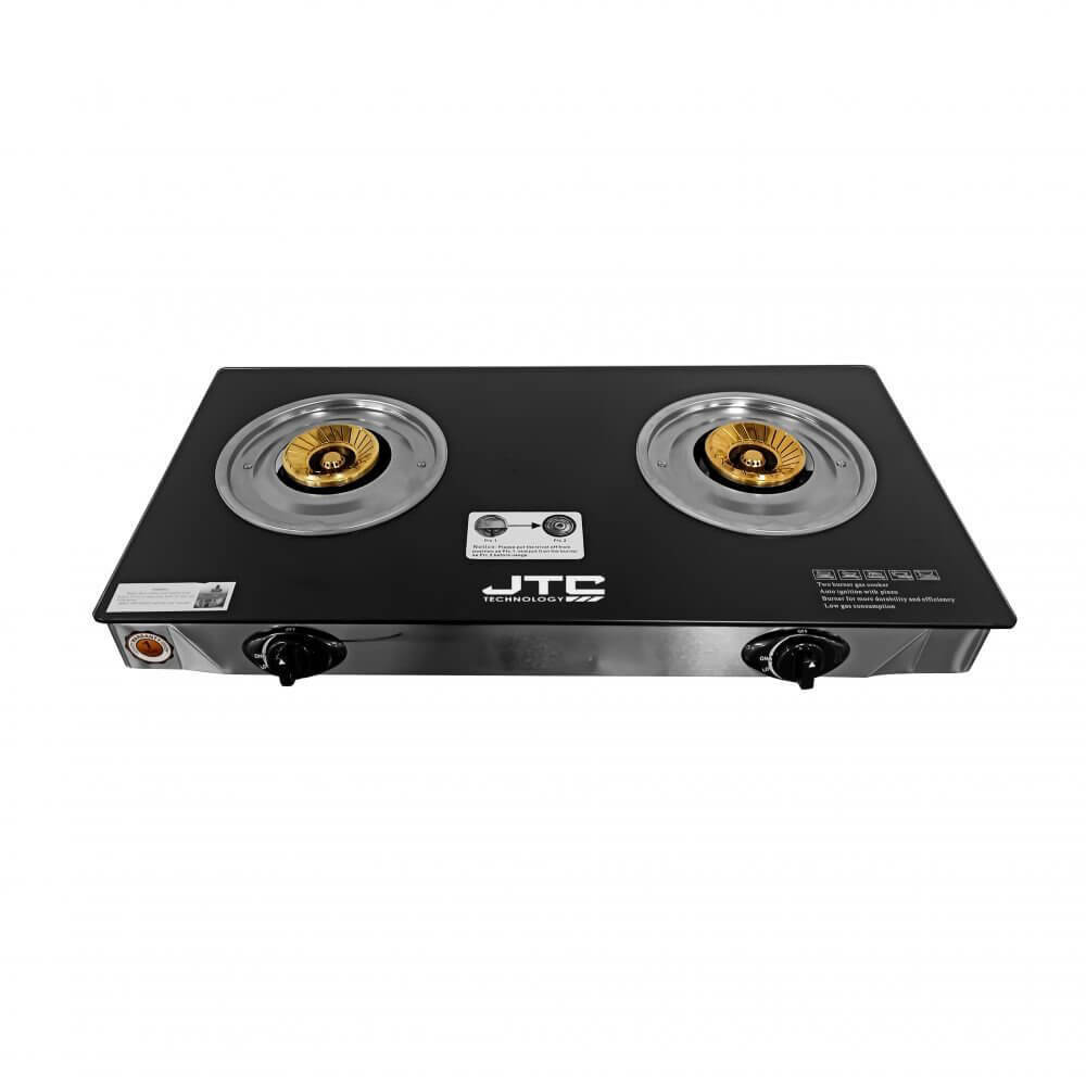 JTC Double Burner Gas Stove – Glass Top, Portable (GSSP-2GB203)