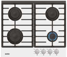 Simfer H6403HGSBP 4 Gas Hob, Wok - 60CM
