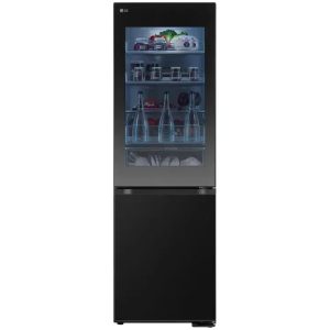 LG GC-V459FSKW Bottom Freezer Refrigerator, 349l - Black, Smart ThinQ™, Smart Inverter Compressor