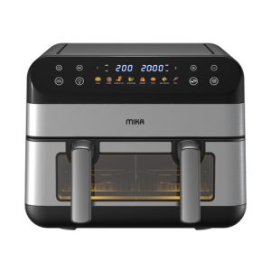 MIKA Air Fryer, Duo, Digital, 10L, Black & Stainless Steel