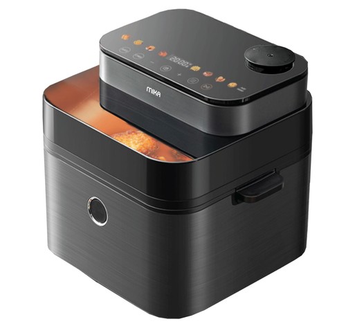 MIKA Air Fryer, 7.3L, Steam & Fry, Black