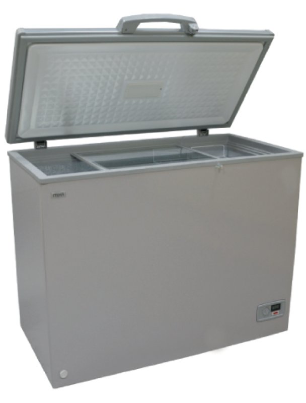 MIKA Chest Freezer, 280L, Aluminium Inner, Silver Grey