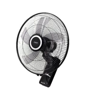 MIKA Wall Fan, 18in, With Remote, Grey & Black
