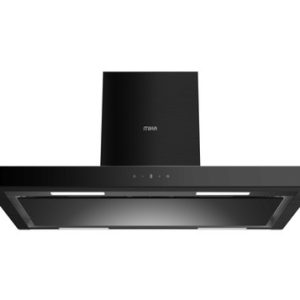 MIKA Kitchen Island Hood T-Type, 90cm, 800 m³/h, Touch Control, Black Glass