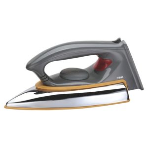 MIKA Dry Iron, Pro Glide Ceramic Soleplate,1000W - 1200W, Grey & Yellow