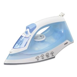 MIKA Steam Iron, Non-stick Soleplate, 1100 - 1300W, White & Blue
