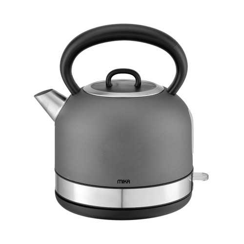 MIKA Kettle, 1.7L, Stainless Steel, 360º Cordless, Concealed Element, Charcoal Grey