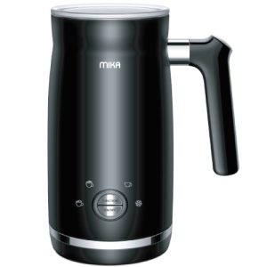 MIKA Milk Frother & Warmer, 360º Cordless, Black with SS Trim