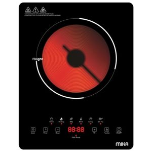 MIKA Portable Vitro Ceramic Cooker, Single Cooking Zone, Black Glass
