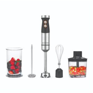 Nutricook NC-HB100 Hand Blender + Chopper + Frother & Whisk, 1200W - Stainless Steel