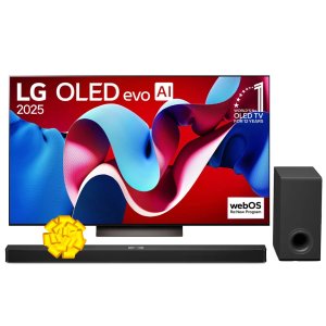 LG 77in OLED77C56LA OLED 4K TV - OLED Evo, Dolby Vision & Atmos, Magic remote, a9 AI Processor Gen8, webOS25 + Get Free LG S90TY Soundbar - 570W