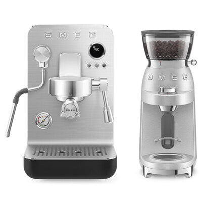 SMEG EMC02BLMUK Espresso Machine 15 BAR With Pump, Stainless Steel - 1700W