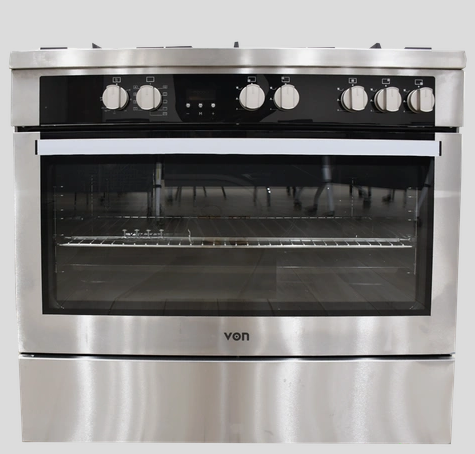 Von Cooker 5 Gas – Cast Iron WOK Semi Inox (VCF965075FSX)