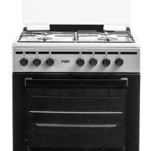 VON Cooker 4 Gas + Electric oven – Cast Iron Semi Inox(VCF664061FSX)