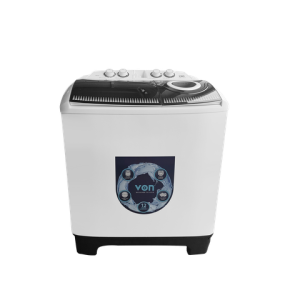 VON VWM-13TALK Twin Tub Washing Machine 13KG - Black