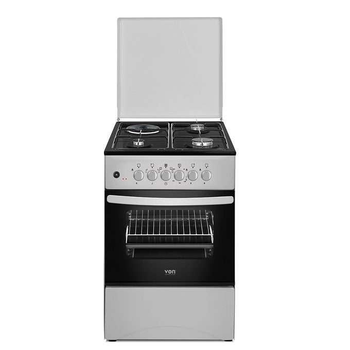 VON Cooker 3 Gas + 1 Electric - VCF503131NFY Enamel Grey
