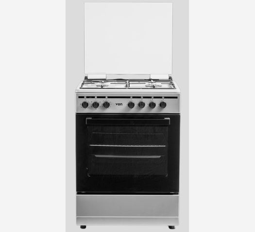 Von Cooker 3 Gas + 1 Electric – Enamel Inox Grey (VCF653141NSY)