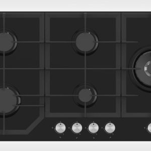 MIKA Built In Gas Hob, 90cm, Glass (MGH91503FBGW)