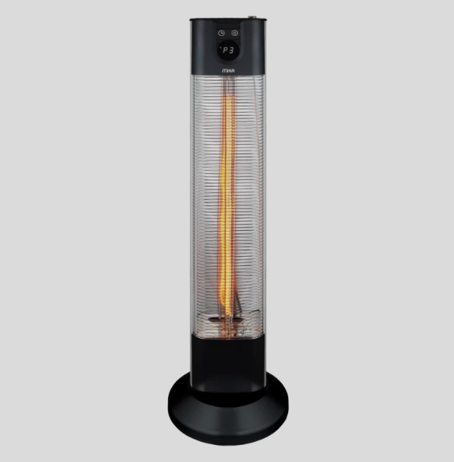 Mika Patio Heater, 650W-2000W, With Remote, Black (MH402R)