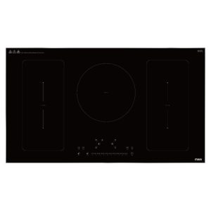 MIKA Built-In Induction Hob, 90cm, 5 Cooking Zones, Black Glass
