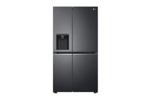Net 635(L) Side-by-Side with UVnano® Water Dispenser in Matte Black Finish Fridge + Free Fleece and Storage Jars