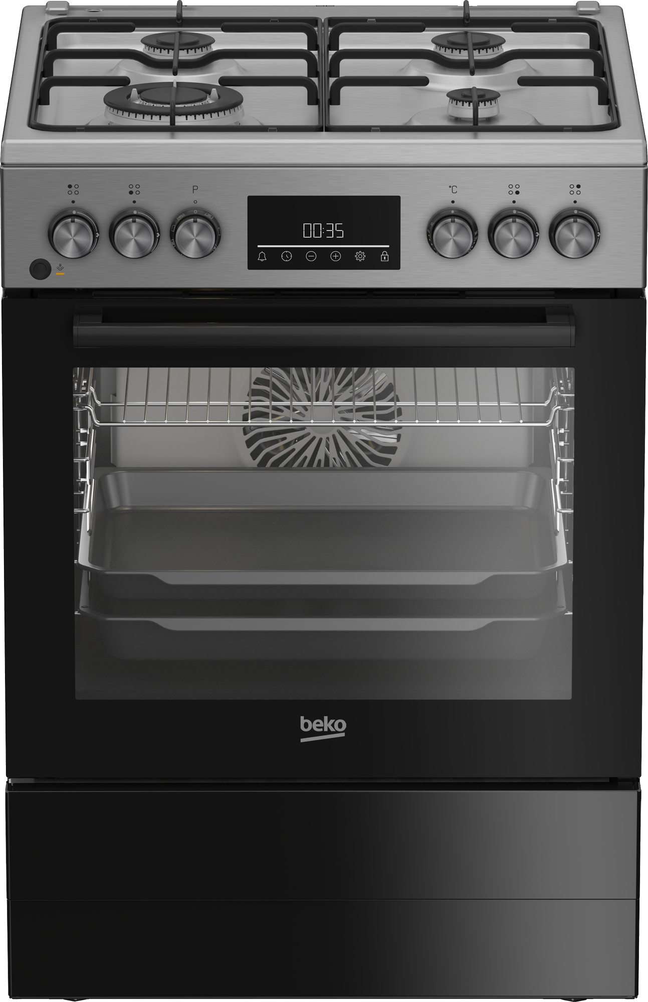 Beko FBM6320SXDL 3 Gas Burners + 1 Wok Burner