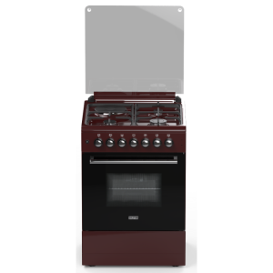 SOLSTAR 50×50 CM, 3 GAS +1 Hotplate COOKERS (SO-531DKBBRBSS) BROWN