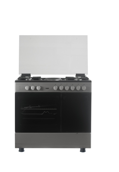 Von Cooker 4 Gas + 2 Electric – 2 Rapid Black and Inox Grey ( VCF964261FSY)